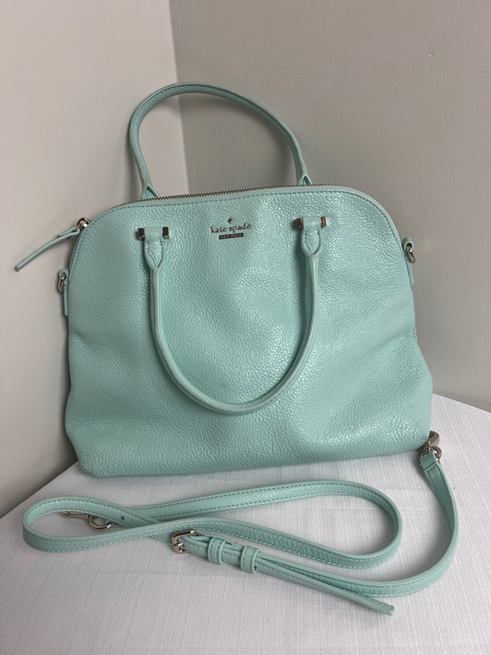 kate spade Handbags - kate spade Spa Blue Pebbled Leather Satchel with Removable Strap